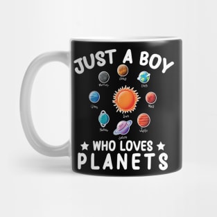 Just A Boy Who Loves Planets Solar System Astrology Space Mug